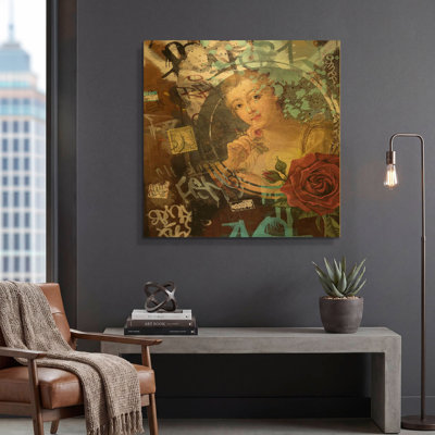 «Classic Graffiti» par Karen Smith, art mural en métal doré, 12 po x 12 po