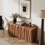 Buffet 60 po Mid-Century avec portes 3D, armoire de rangement pour cuisine avec 4 portes et 2 tablettes, meuble télé pour salon, chambre à coucher