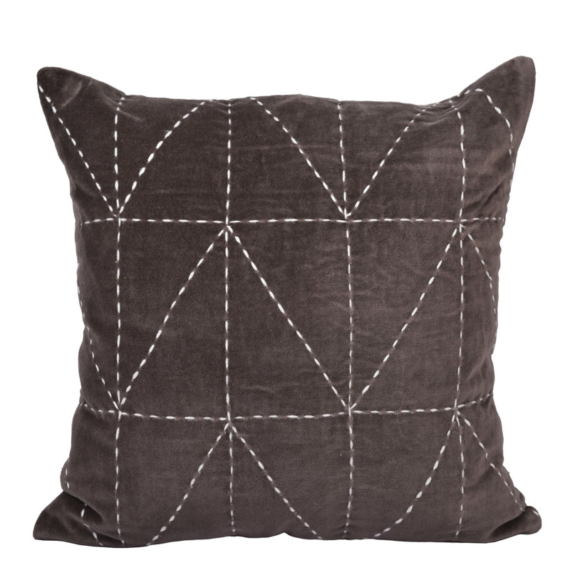 Housse de coussin 100% coton, Brun / blanc