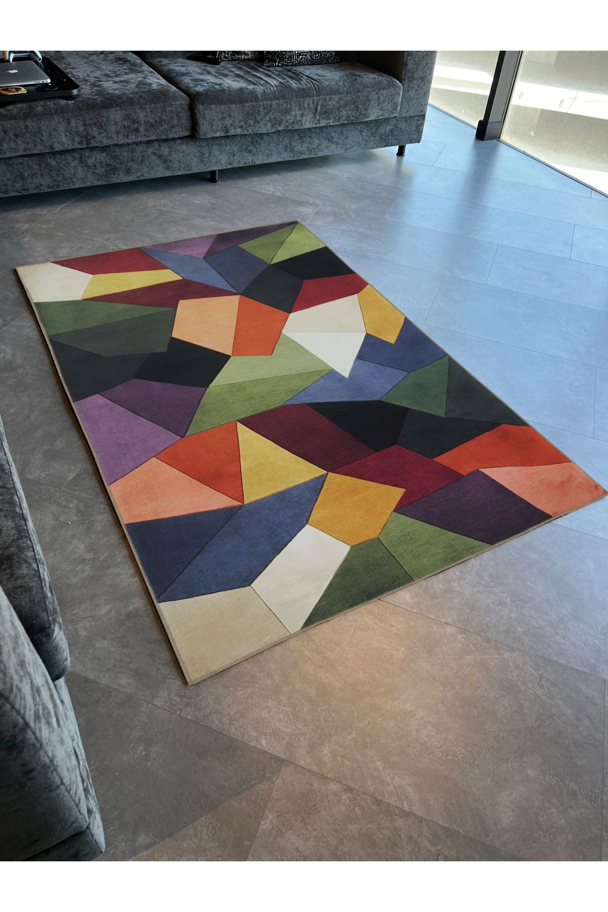 Hokku Designs Dark Toned Multi Colored Mixed Geometric Shape Patterned ...
