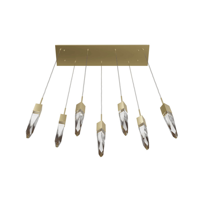 Aspen 7 - Light Pendant, Antique Brass, Clear Crystal