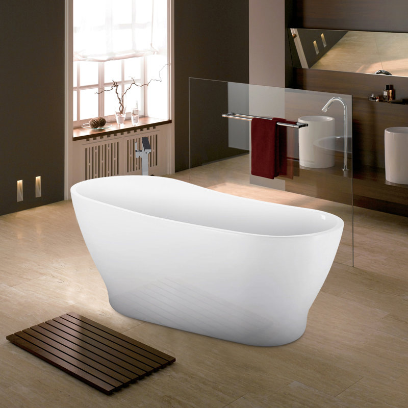 59'' x 30'' Freestanding Soaking Acrylic Bathtub