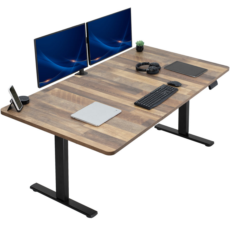 Poste de travail électrique Vivo, Bois recyclé, L 70,9 po, Noir