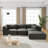 L-Shape Sectional Sofa With 3 Throw Pillows-1481788715