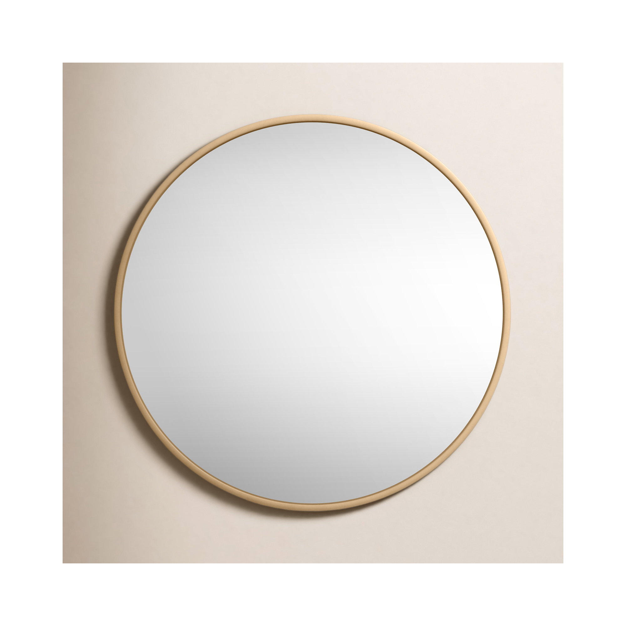 Sabine Metal Round Wall Mirror, 36" x 36", Brass