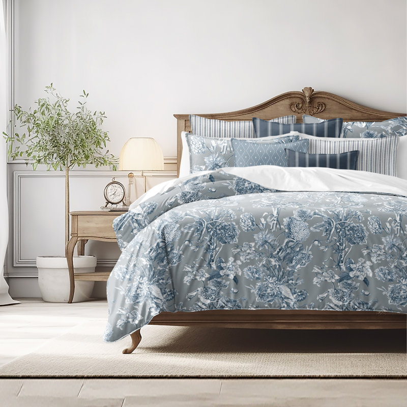 Alexandria Shadow Cotton Duvet Cover Set, California King Duvet Cover + 7 Additional Pieces