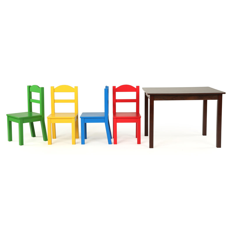 Ensemble de table de jeu / d'activité rectangulaire avec chaises pour enfant Aztlan, Brun foncé / Primaire