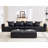 6-Piece 152.76” Leather Upholstered Sectional Sofa-1241260199