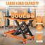 Chariot de table à levage manuel manuel, capacité de 500 lb, hauteur de levage maximale de 28,5 po, ciseaux simples avec patin antidérapant et 4 roues, orange-128844607