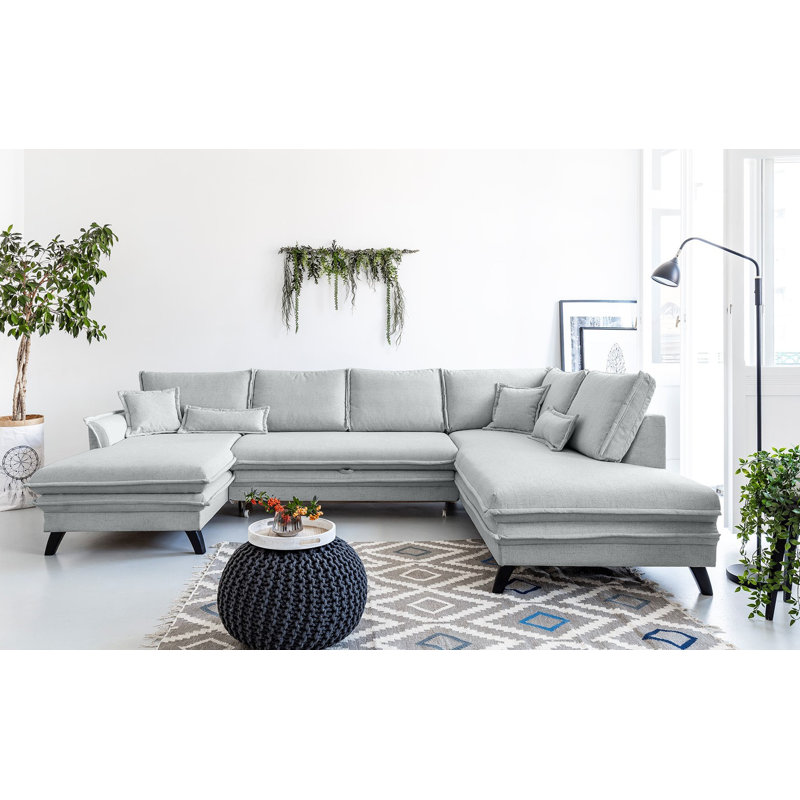 Charming Charlie Corner Sofa Bed, Right Hand Facing, Light Grey