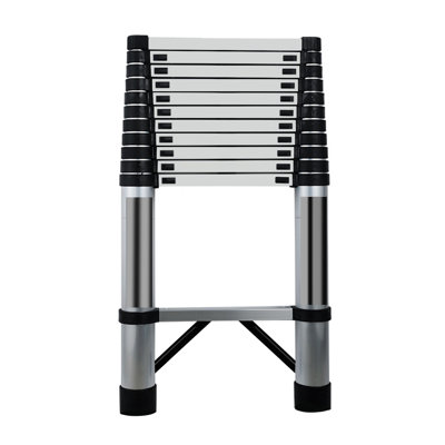 Échelle télescopique à extension, échelle télescopique pliante en acier inoxydable avec mécanisme de verrouillage, échelle pliable polyvalente pour la maison ou le travail en plein air, charge lourde de 330 lb