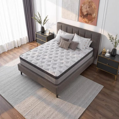 Assembled in USA - 12" King Diamond Innerspring Hybrid Mattress with Cooling Gel Memory Foam for Pressure Relief & Motion Isolation, CertiPUR-US & Oeko-TEX Certified