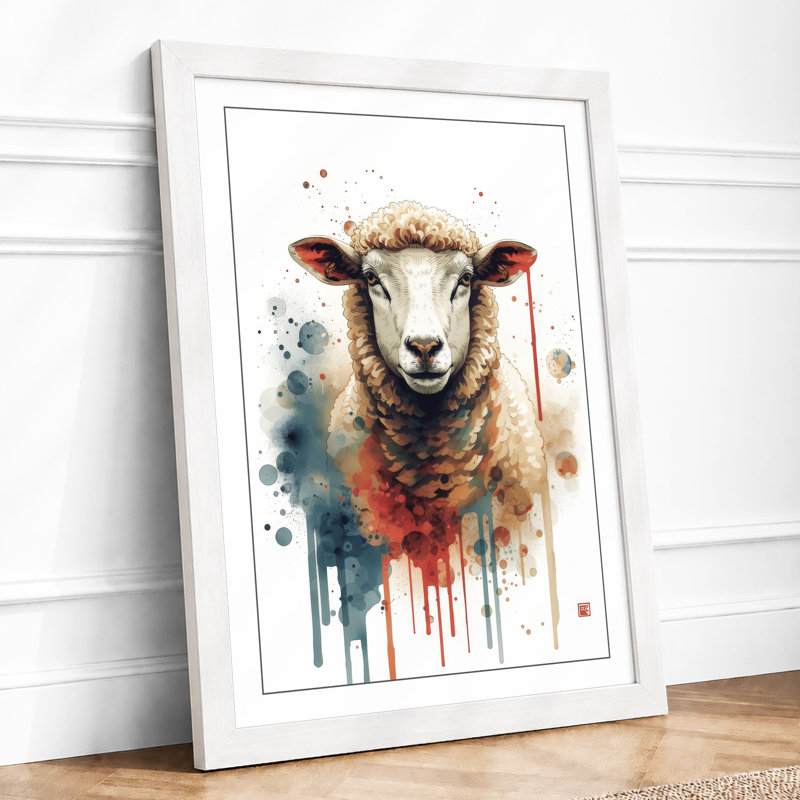 Sheep In Abstraction Eclectic - Print, A3 - 42.0 x 29.7 cm, White