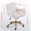 Chaise de bureau artificielle avec base en métal doré, bureau réglable-1751633171