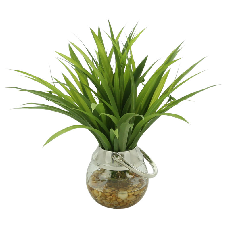 Robblee Faux Foliage Grass in Glass Vase