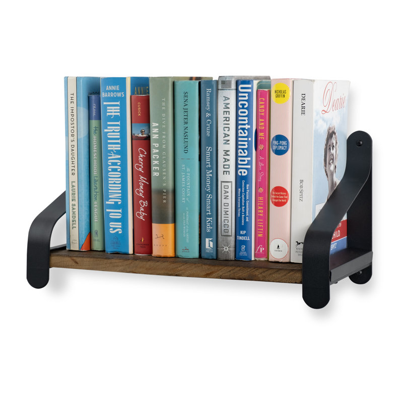 Dahl Elm Floating Shelf with Reclaimed Wood, 8.5" H x 16" W x 8" D