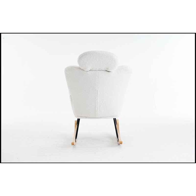 Fauteuil berçant et oscillant rembourré Teddy, Ivoire ivoire