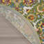Tapis vert / orange / ivoire tissé à la machine Weylyn-648487796