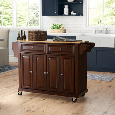 Ken Solid Wood Top Kitchen Cart