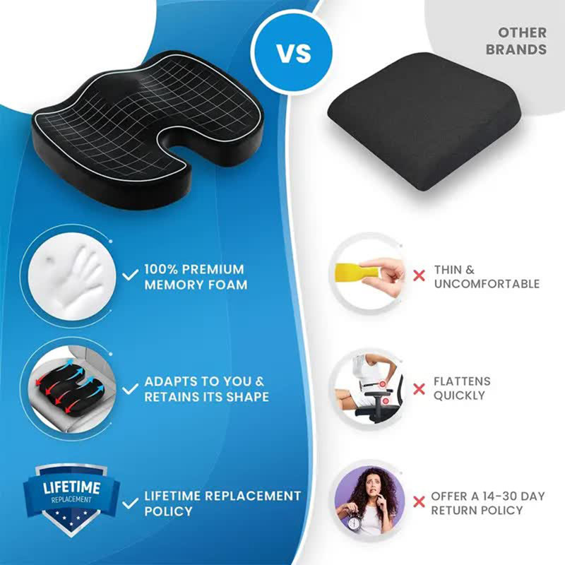 Memory Foam Cushion, Black