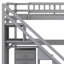Lit mezzanine avec deux commodes, bureau et bande lumineuse-728129458