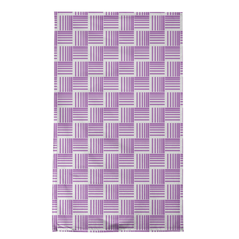 Torchon classique à rayures Baskettressées, Rose foncé / blanc, Polyester sergé