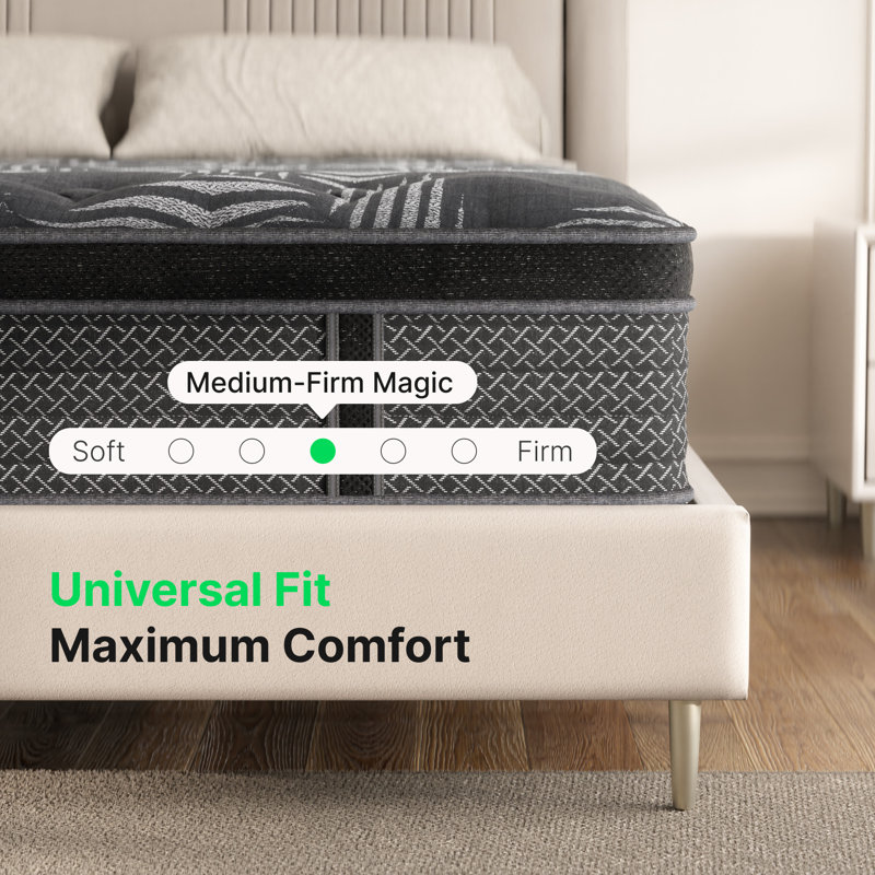 10" Medium Hybrid Memory Foam Mattress in a Box, No Assembly Required, 10", Queen