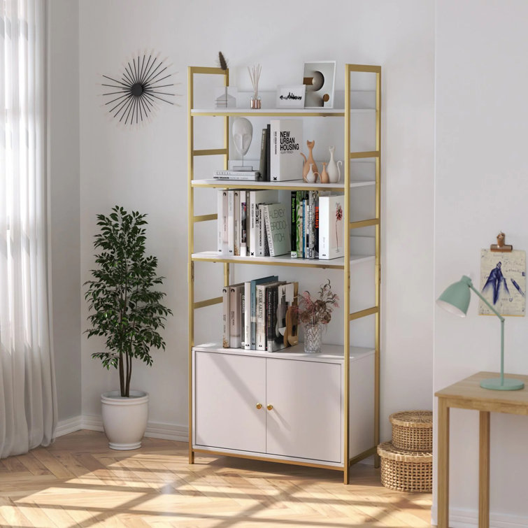 Ehren 70.8" H x 31.1" W Standard Bookcase With Open Bookshelves and Cabinet