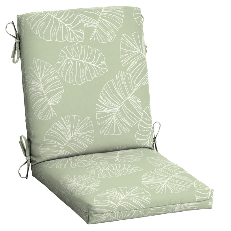 ARDEN Outdoor Lounge Chair 3.5" Cushion, 3.5" H x 20" W x 20" D, White/Green