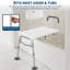 Tub Transfer Bench & Shower Chair – Non-Slip Aluminum Body with Backrest & Padded Armrest, Adjustable Seat Height, 300 lb Capacity – Bath & Shower Safety, Transfer Bench