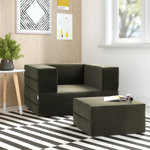 Shontae Zipline Convertible Compression Sleeper Chair & Ottoman / Twin-Size Bed