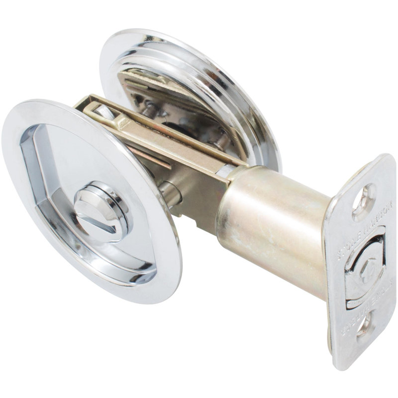 Verrou rond pour porte de poche, Chrome poli