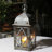 Rustic Tabletop Lantern,Candle Holders,Hurricane Lanterns With Clear Glass Panels, Farmhouse Hanging Lantern 