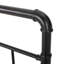 Tête de lit pour très grand lit avec structure en tube de fer, conception passepoilée, aspect noir mat, style industriel 47,87 po de hauteur, tuyau, finition, profondeur 75,13 po