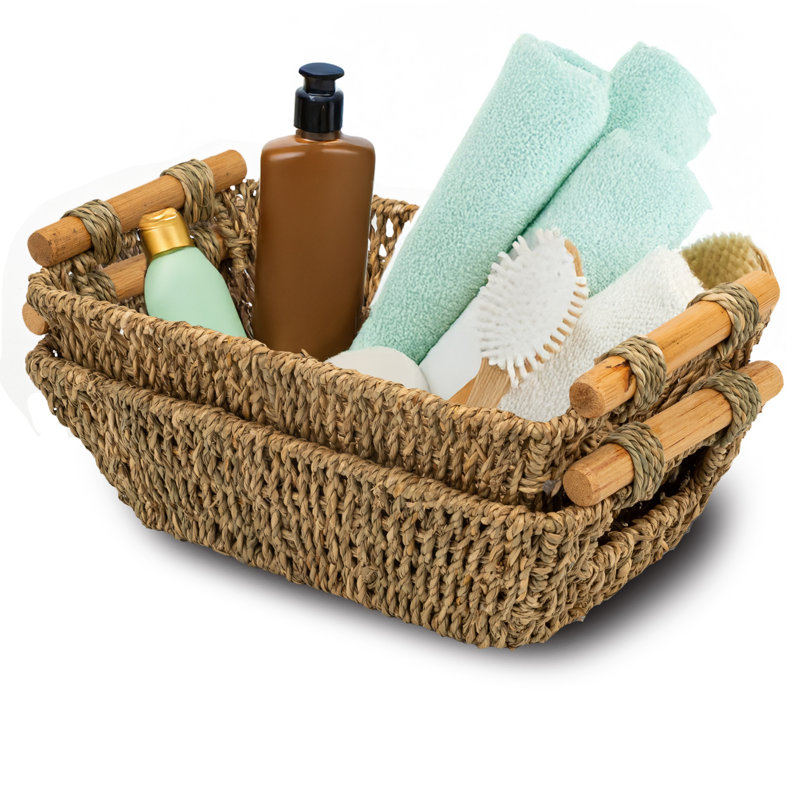 Petit panier de rangement en osier 2, Beige