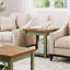 Table d'appoint 24 pouces, sauge et bois fruitier, sans assemblage, table de peuplier avec tablette, assemblage