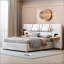 Grand lit plateforme tapissier