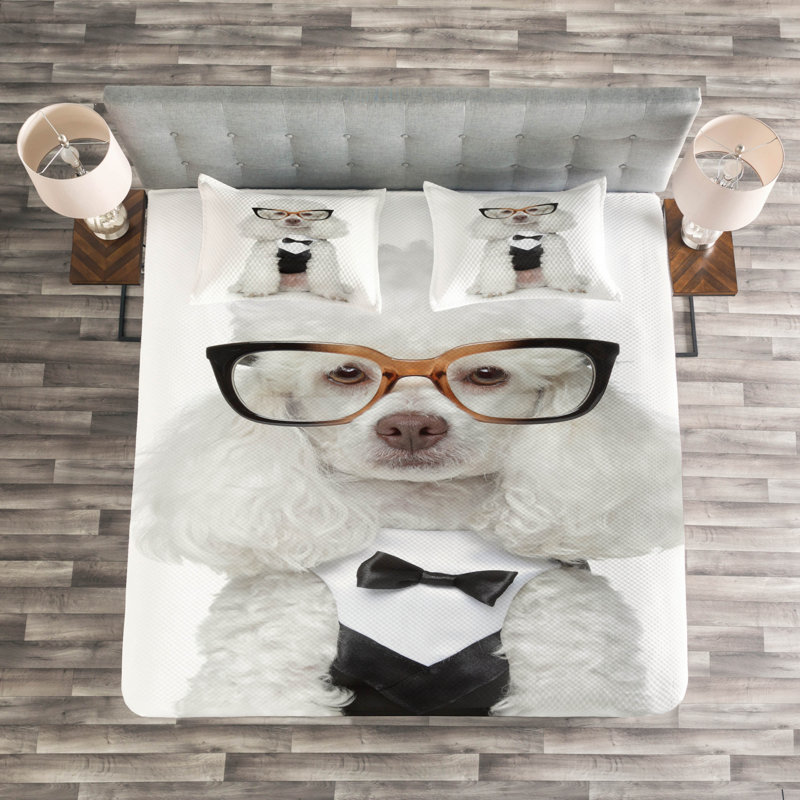 Acea Black/Grey/White Microfibre Bedspread Set, 220 x 264 cm