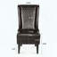 Fauteuil d'appoint à dossier haut en similicuir - dossier à oreilles - pieds en bouleau-1000533579