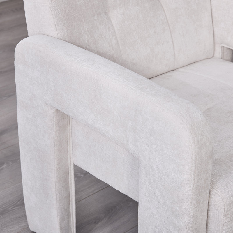 Fauteuil moderne minimaliste, fauteuil rembourré pour salon, chambre à coucher, bureau, Beige