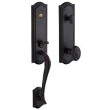 Bethpage Handleset with Single Cylinder Deadbolt and Door Knob and Rosette