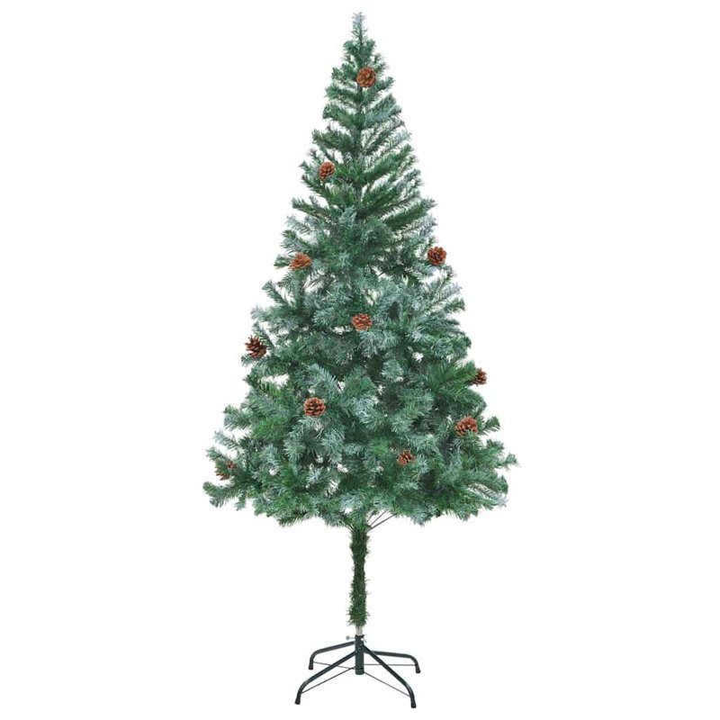 vidaXL Artificial Christmas Tree with Stand Green PVC and Steel, 5.91 ft