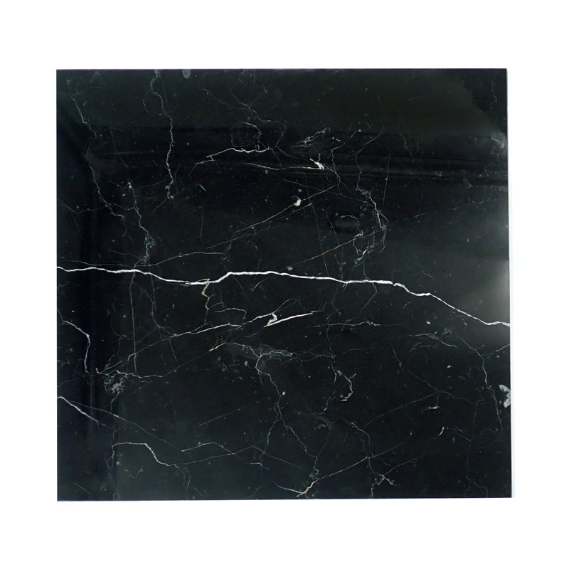 Marble Marquina™ Black 12 In. X 12 In. Polished Marble Floor And Wall Tile (5.01 Sq. Ft./Case)