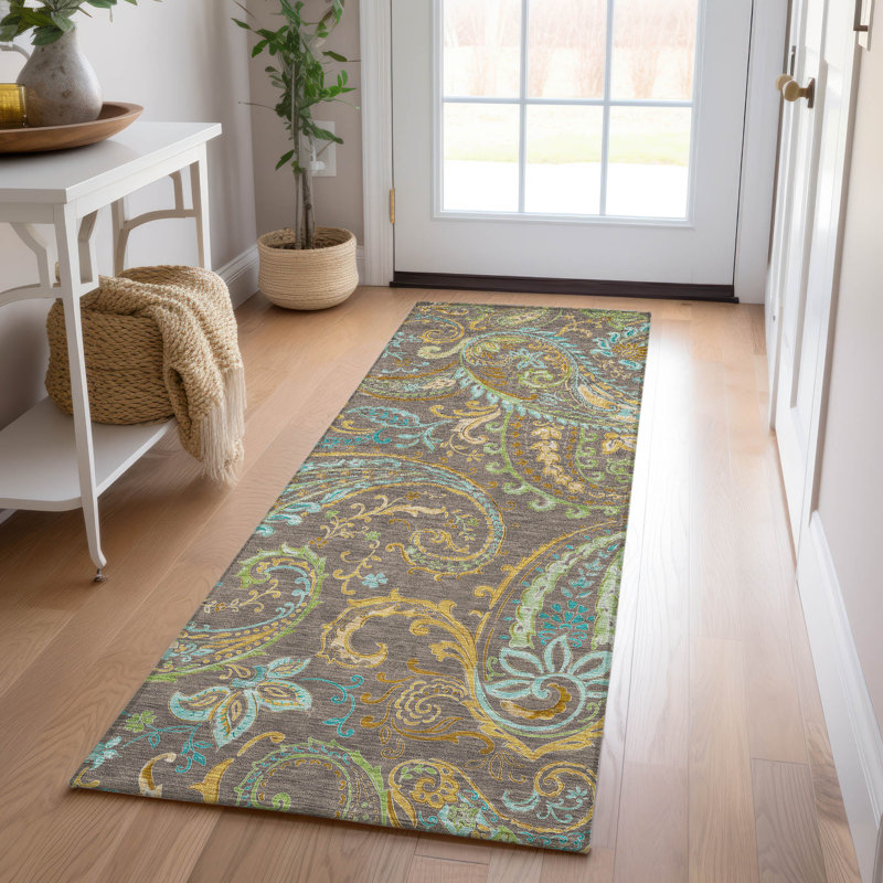 Tapis intérieur / extérieur Kinslee, Tapis de couloir 2 pi 3 po x 7 pi 6 po