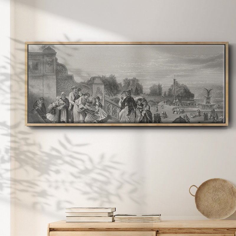 The Terrace, Central Park - toile encadrée, H 20 po x l 50 po