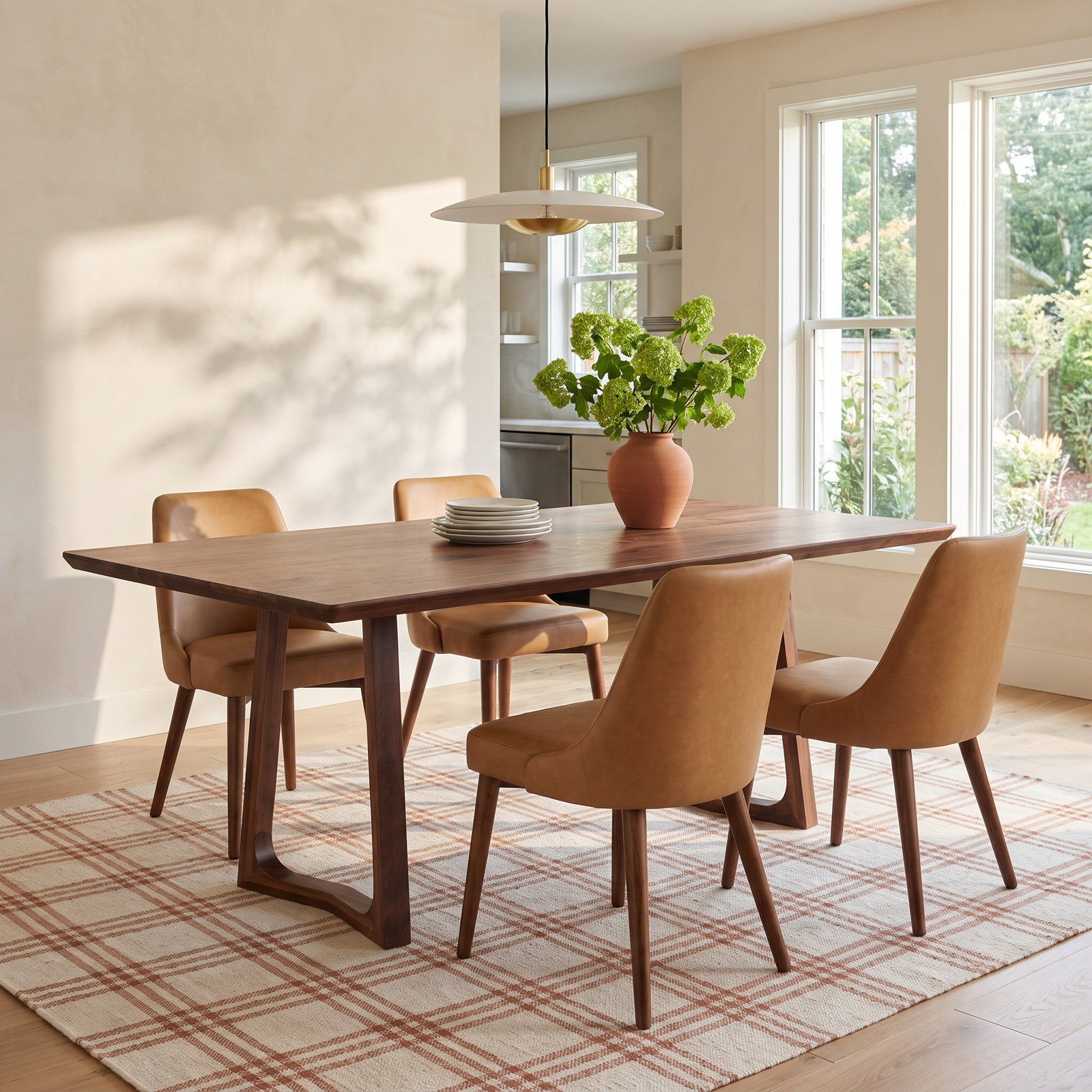 Longfellow 76" Solid Oak Dining Table, Walnut