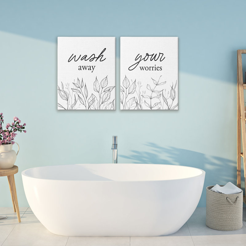 Ensemble de toiles 2 pièces Wash Wash Worries Minimalist, H 20 po x l 16 po