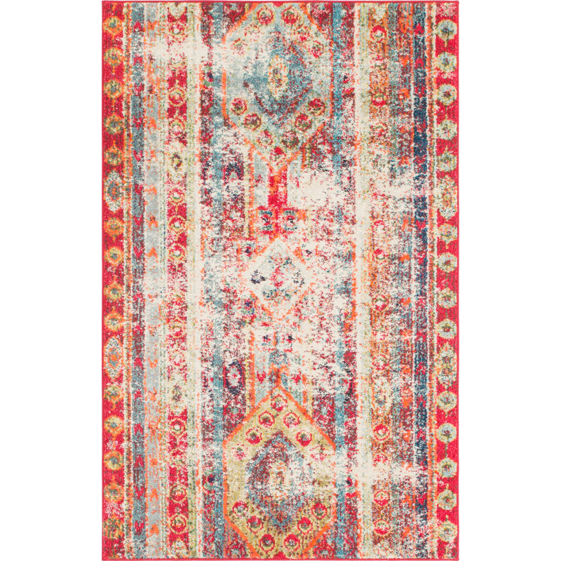 Newburyport Southwestern Area Rug, Rectangle 9' x 12'2", Red