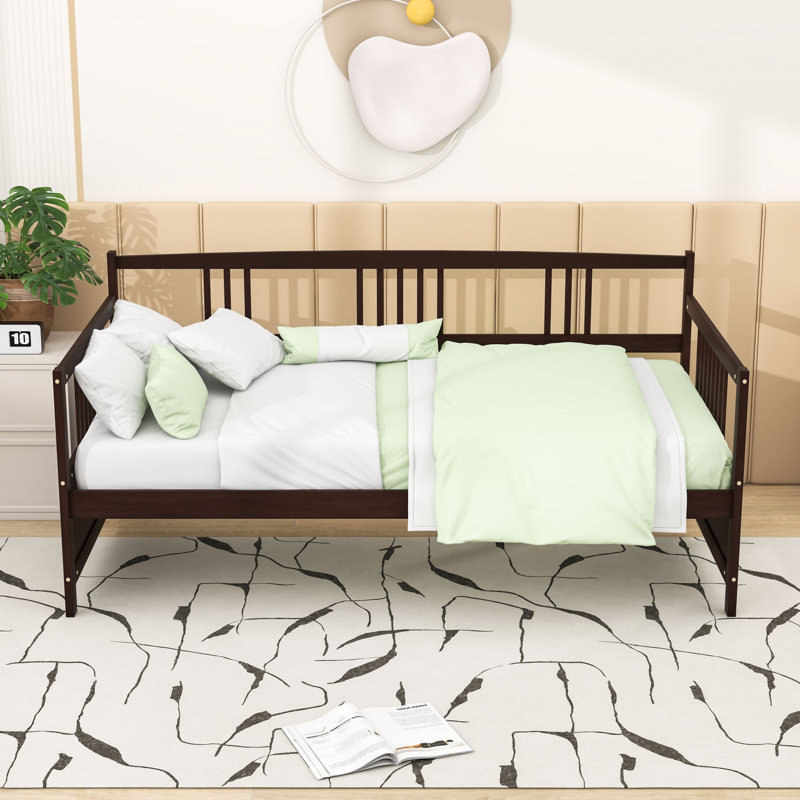 Twin Size Wood Daybed with Slats, Espresso