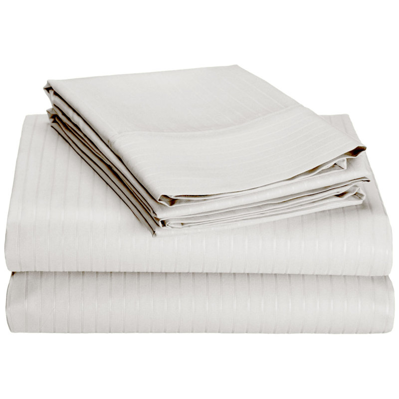 ensemble de draps 100% coton à densité de tissage 600 fils tuxedo stripe Gassville, Roi de la Californie